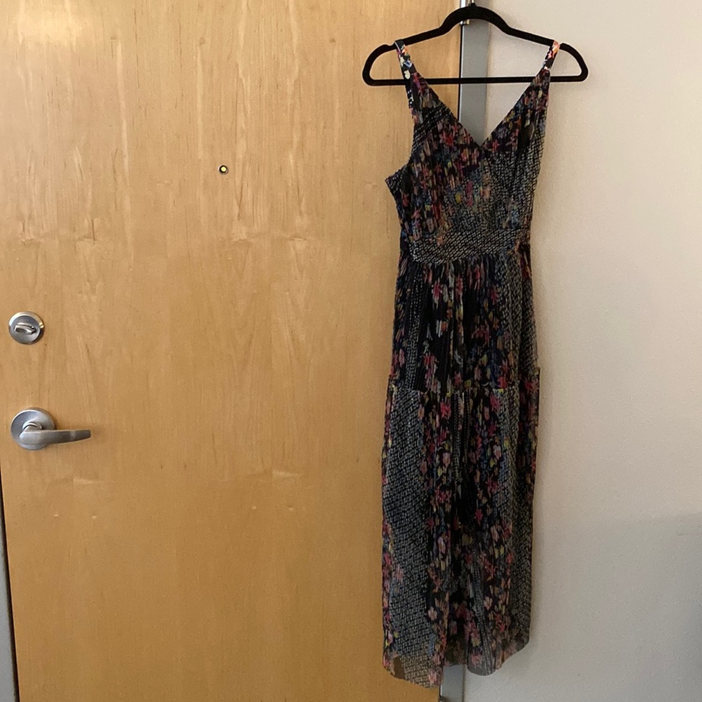 Black/floral midi dress.